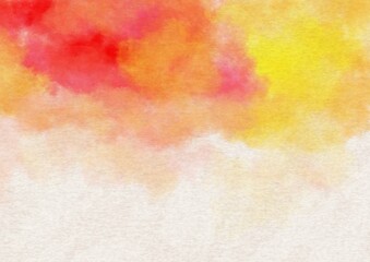 画用紙に描かれた暖色系の水彩風イラスト