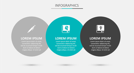 Set Law book, Pen and Holy bible. Business infographic template. Vector