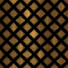 Elegant Stylish Gold Geometric Seamless Pattern on Black Background