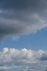 Natural background with blue sky and white clouds.