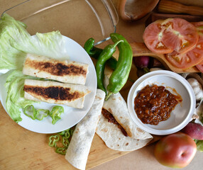 Burritos mexicanos , comida de México tradicional 
