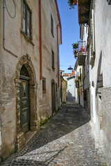 Obraz na płótnie Canvas A narrow street in Carpinone, a medieval town of Molise region, Italy.