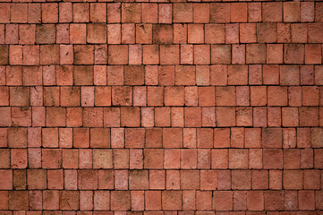 Brick wall with red brick, red brick background.