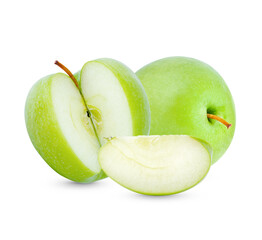Fresh green apple isolated on white background
