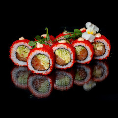 sushi roll California with salmon