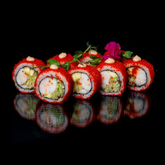 sushi roll california with shrimp
