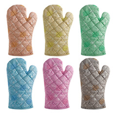 heat protective oven glove on white background