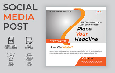 Social Media Post Templates Design For Your Promotional Business with vector file, illustration, file, 