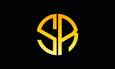 Alphabet sr OR rs monogram abstract emblem vector logo template
