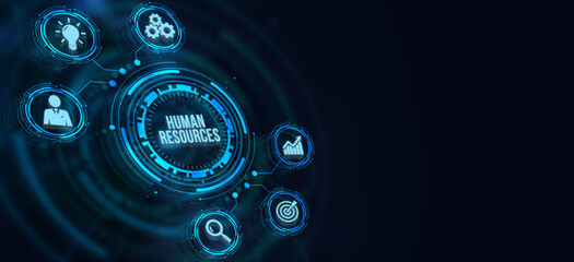 Internet, business, Technology and network concept.Human Resources HR management concept