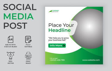 Social Media Post Templates Design For Your Promotional Business with vector file, illustration, file, 