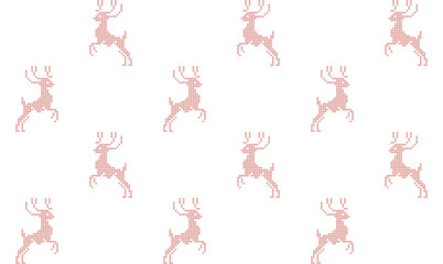 Winter deers seamless pattern. Vector illustration. Background for wallpaper, packagings, postcard, birthday, textiles, paper, holiday, etc.