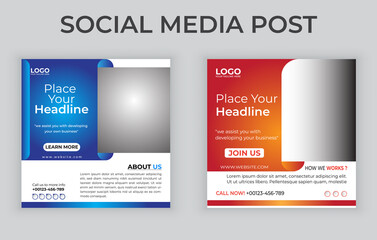 Social Media Post Templates Design For Your Promotional Business with vector file, illustration, file, 