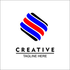 Vector design elements for your company logo, icon twisted rope in rhombus. Business company template. Simple, cool and modern colorful abstract logo