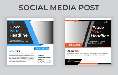 Social Media Post Templates Design For Your Promotional Business with vector file, illustration, file, 