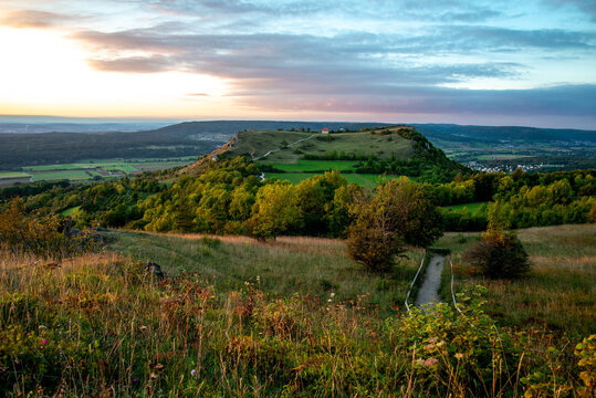 Walberla mountain peak at sunset
