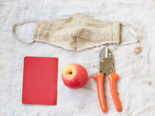 powerful metal garden shears with red handle