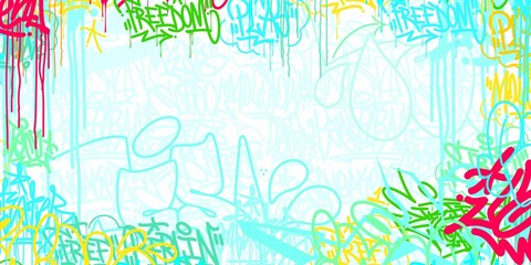 Colorful Flat Light Abstract Hip Hop Street Art Graffiti Style Urban Calligraphy Vector Illustration Background Art
