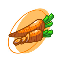 Carrot vegetables drawing illustration design