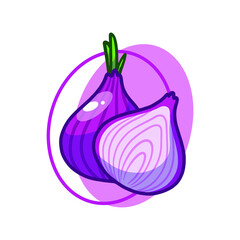 Onion vegetables drawing illustration design