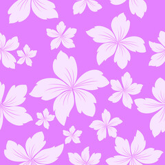 seamless vector flowers blue pattern background