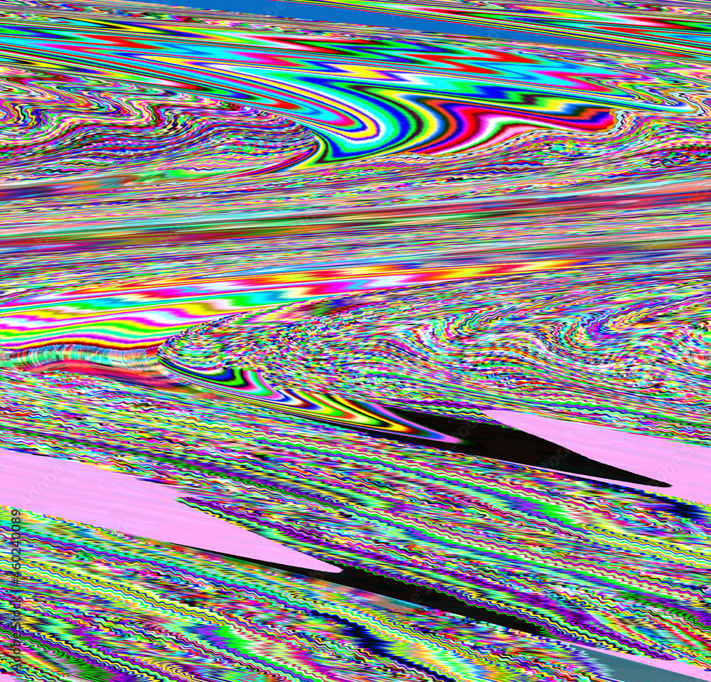 Poster glitch psychedelic background. old tv screen error. digital pixel noise abstract design. photo glitc