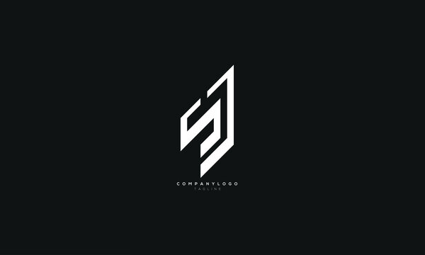 SJ, JS, Abstract initial monogram letter alphabet logo design