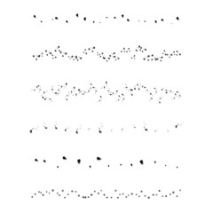 Ink written point waves. Black abstract background. Minimal poster. Minimalist concept. Vector illustration. Stock image.