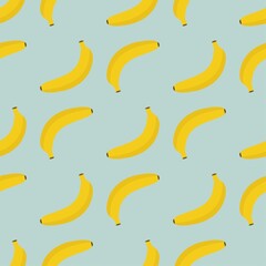 Seamless background with yellow bananas. Vector illustration.