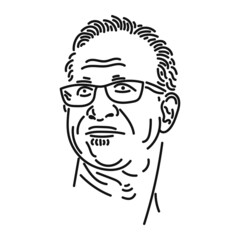 black line design of a person's face