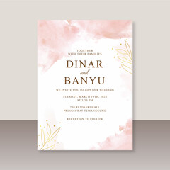 wedding card template with watercolor splash