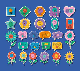 group of cute stickers