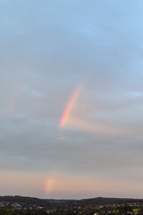 A rainbow at sunset over my hometown village