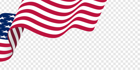 Obraz premium American flag on transparent background