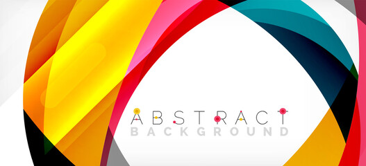 Obraz premium Geometric abstract background. Circle created with overlapping color shapes. Vector Illustration For Wallpaper, Banner, Background, Landing Page