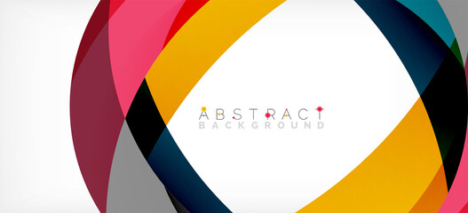 Fototapeta premium Color circle shapes, minimal geometric background. Trendy dynamic composition. Vector Illustration For Wallpaper, Banner, Background, Landing Page