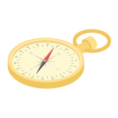 Classic round compass isolated on white background