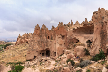 Goreme Open Air Museum, Turkey on a cloudy day