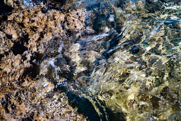 rocks under water , seabed , highlights on water , seawater 