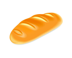 Realistic bread isolated on a white background. 3d illustration