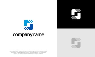 Obraz premium Letter X pixel logo. Icon design. Template elements. Geometric abstract logos