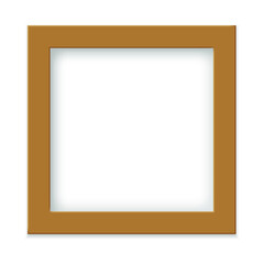 Realistic Square Brown Blank Picture frame isolated on a white background