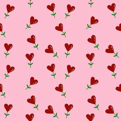 Seamless pattern on Valentine's day. The seamless texture with hart