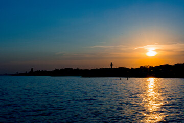 Naklejka premium Sonnenuntergang an der Adria, Lido di Jesolo