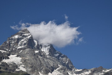 Cloud covered mountains