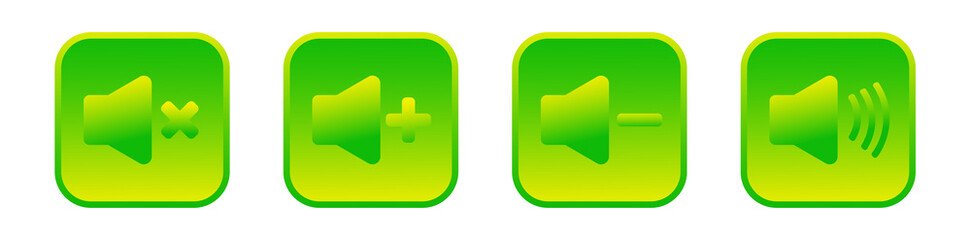 Obraz premium Speaker buttons set. Isolated web icons.