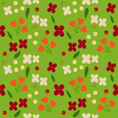 Floral seamless pattern. Hand drawn creative flower.