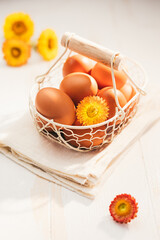 Hühner Eier im korb