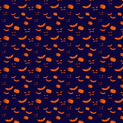 Halloween Bat Pumpkin Monster Spooky Pattern