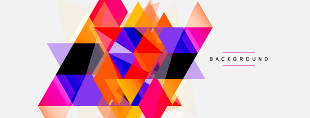 Mosaic triangles geometric background. Techno or business concept, pattern for wallpaper, banner, background, landing page
